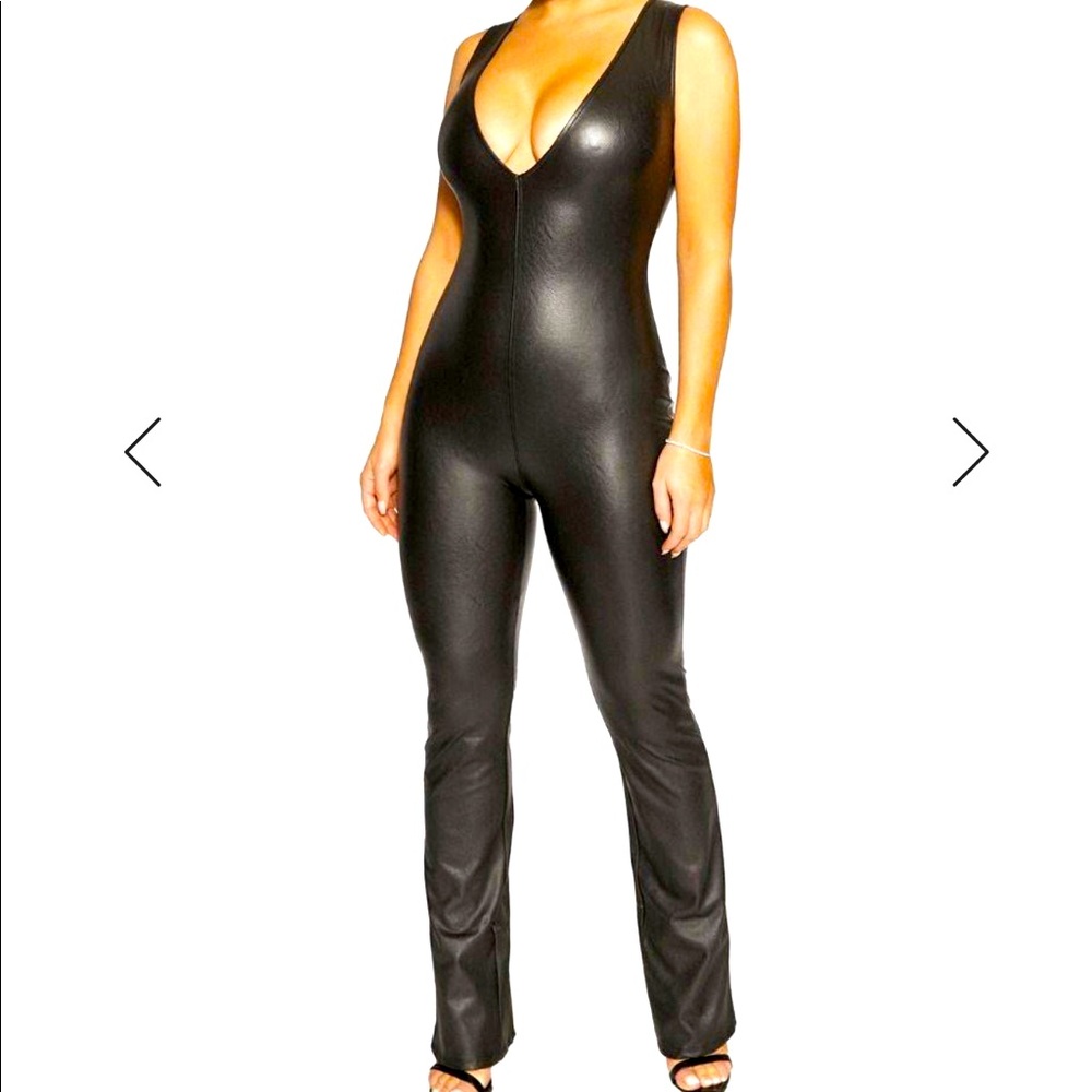 Brand new black, fitted, Naked Wardrobe right faux you jumpsuit